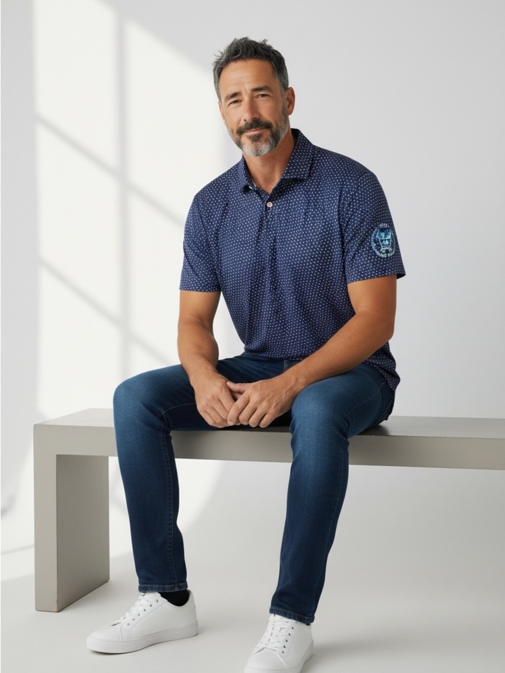 FootJoy Navy Microdot Polo Shirt